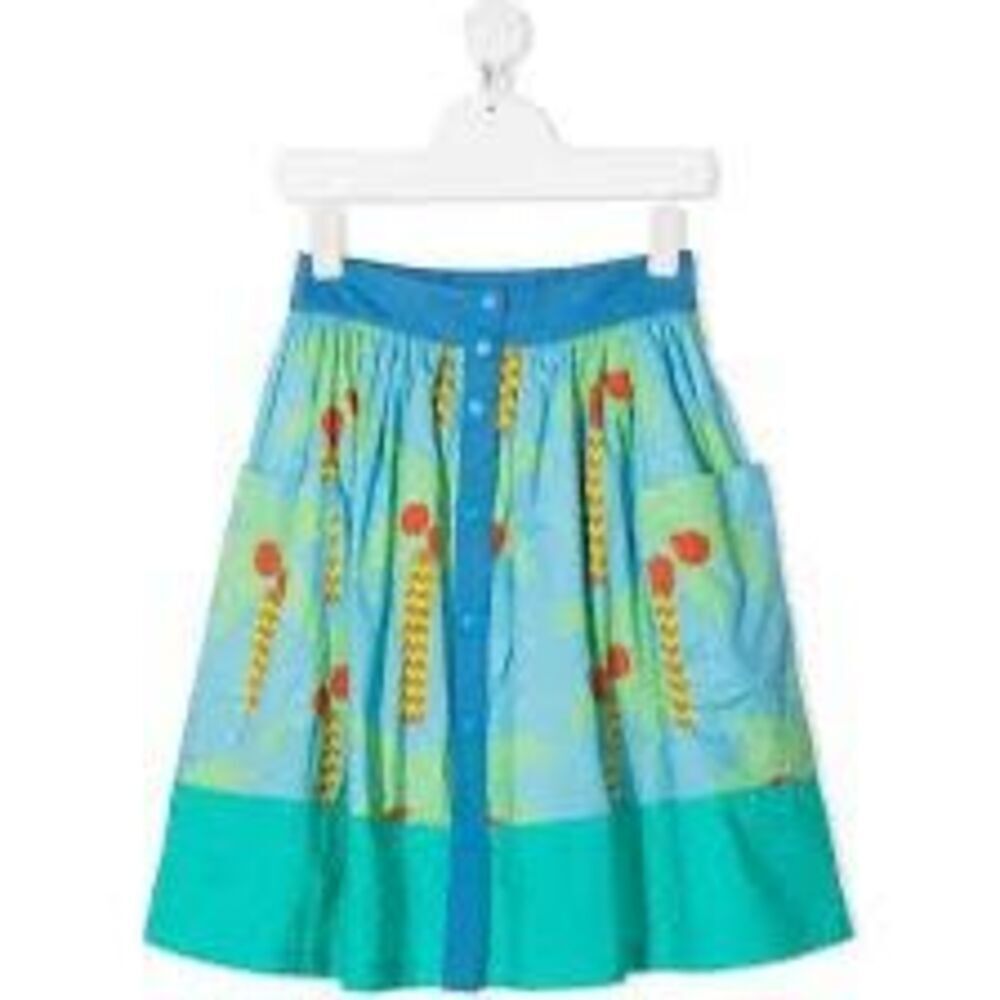 NWT Stella McCartney Kids Long Viscose Palm Print Skirt. Size 12